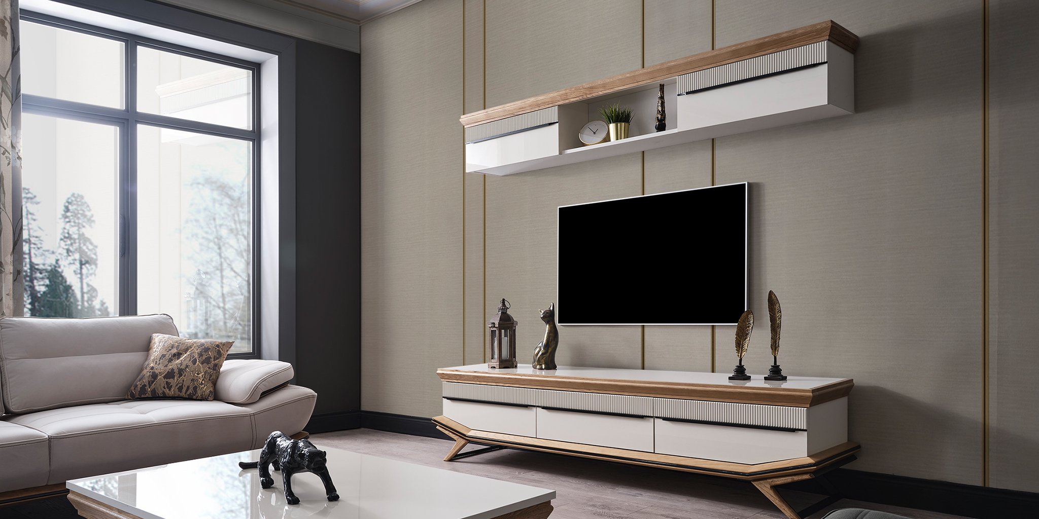 Elize Ahşap Tv Ünitesi